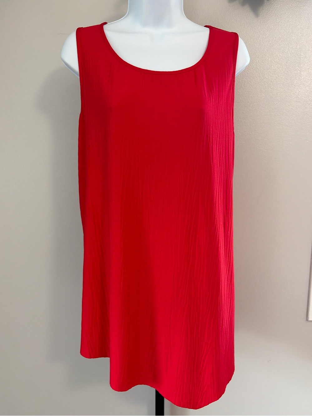 Apt. 9 Red Textured Sleeveless Asymmetrical Tank